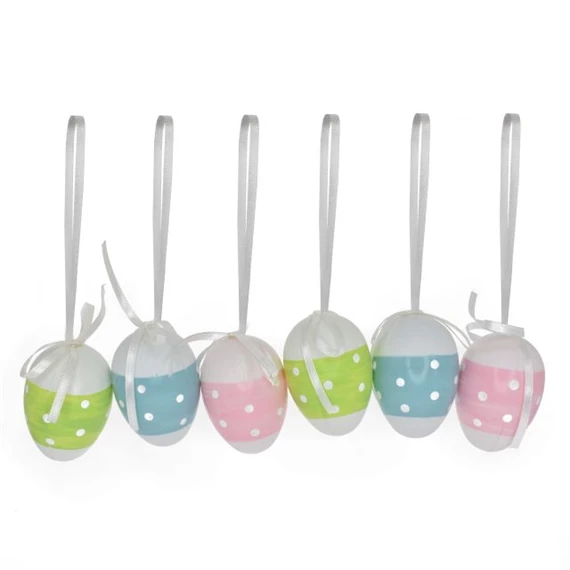 Tojás pöttyös, akasztós 6 cm S/6