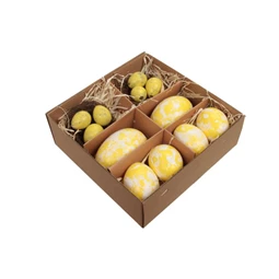 Tojás igazi, fészekkel, mintával, dobozban S/12