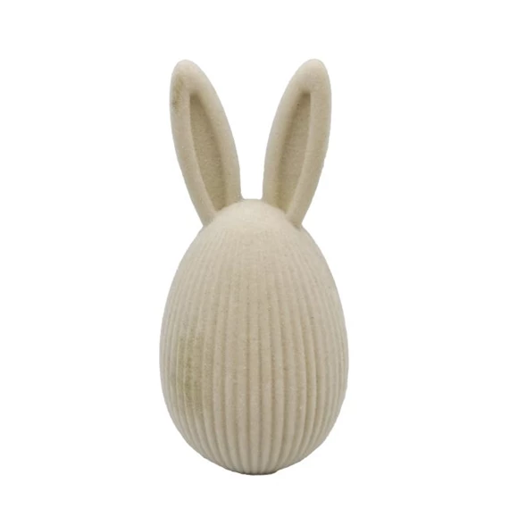 Tojás, nyúl fülekkel, flokkolt 5,2x5,2x10 cm