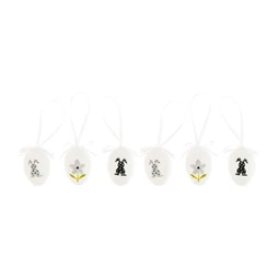 Tojás nyúllal, virággal, akasztós 5x3,5x35 cm S/12