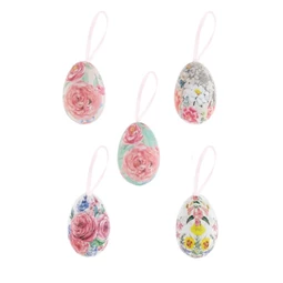 Tojás virág mintával, akasztós 4 cm S/12