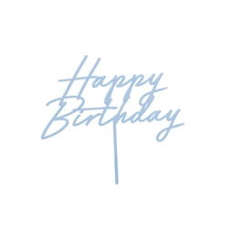 Tortadísz boldog születésnapot akril 16,5 cm ködös kék