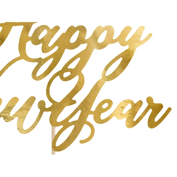 Tortadísz boldog új évet arany 24 cm