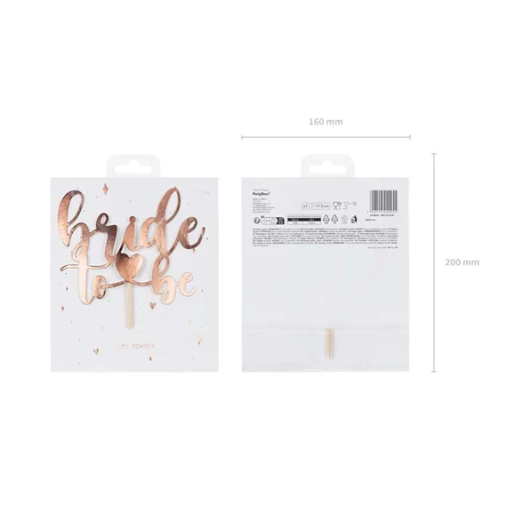 Tortadísz bride to be 17,5 cm rózsaarany