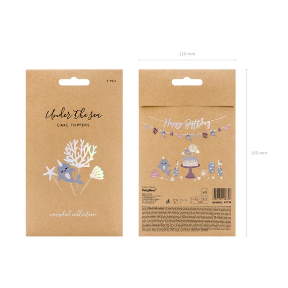 Tortadísz narvál, mix, 10-15,5 cm S/4