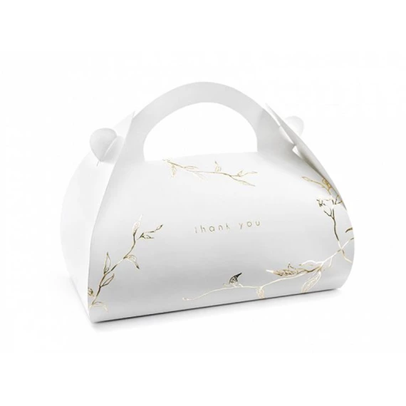 Tortadoboz 16x8,5x9,5 cm arany,fehér S/10