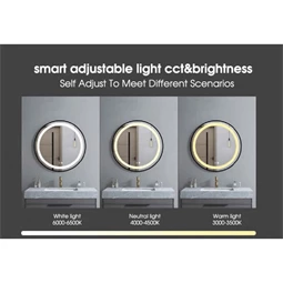 Tükör domború szegéllyel, LED-es 50x0,5x150 cm