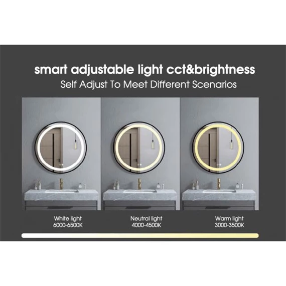 Tükör domború szegéllyel, LED-es 50x0,5x150 cm