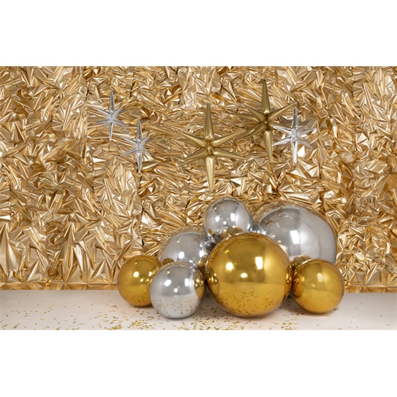 Tükörgömb felfújható, ezüst, kb. 60 cm