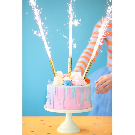Tűzijáték tortához arany 12 cm S/12