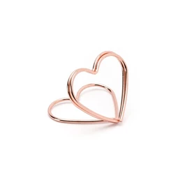 Ültetőkártya tartó szív 2,5 cm rosegold S/10