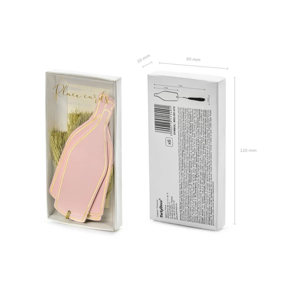 Ültetőkártya üvegek, 3,5x10 cm S/6