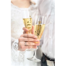 Üveg matrica férj és feleség arany 7,5-8x4-4,5 cm S/2