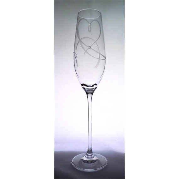 Pezsgős pohár Swarovski kristállyal 210 ml 26,3x6,6 cm S/2