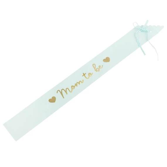 Vállszalag "Mom to be" textil 75 cm kék
