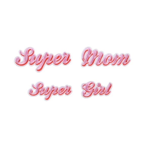 Vasalható matrica supermom, mix, 14x3,5-19,5x5 cm S/2