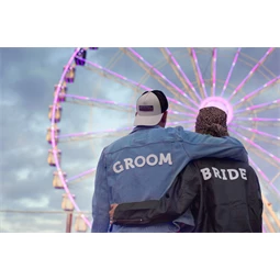 Vasalható matrica vőlegény fehér 30x6 cm