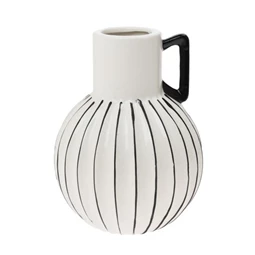 Váza füllel csíkos 9x7,5x24 cm
