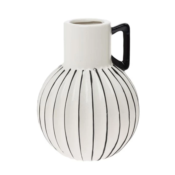 Váza füllel csíkos 9x7,5x24 cm