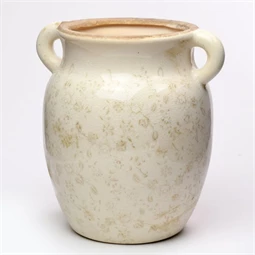 Váza füllel növény mintával 22,5x19,5x24,5 cm