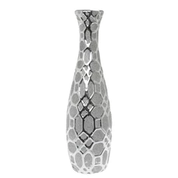 Váza kerámia 48 cm szürke, ezüst