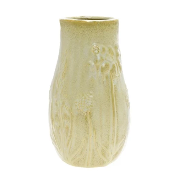 Váza virág mintával kerámia 17x30 cm zöld