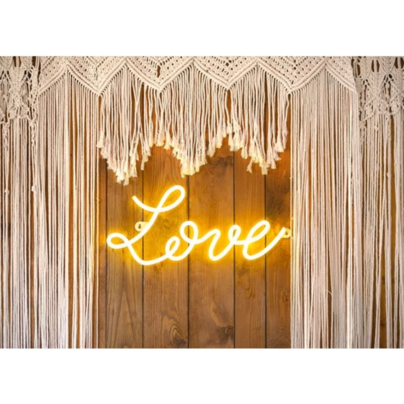 Világító LOVE felirat LED hálózati adapterrel, műanyag 61x27,4cm fehér