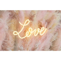 Világító LOVE felirat LED hálózati adapterrel, műanyag 61x27,4cm fehér