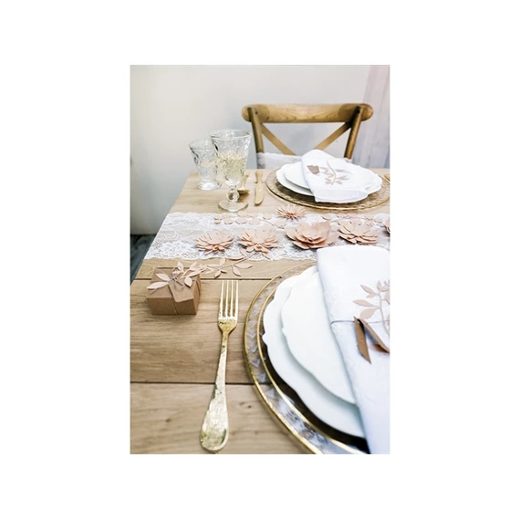 Virág papír 10cm púder S/3