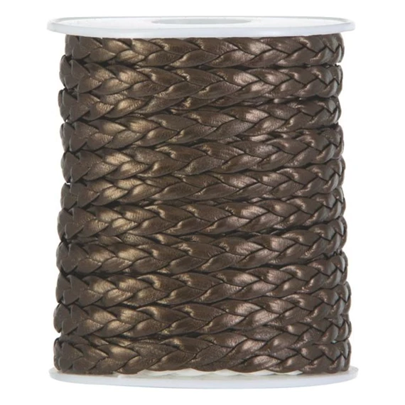 Bőr zsinór, fonott 7 mm x 20 m
